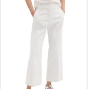 Theory Clean Terena Crop Wide Leg Pants – White – Size 4 – NWOT